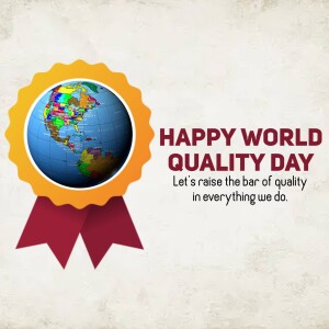 World Quality Day graphic with globe and ribbon