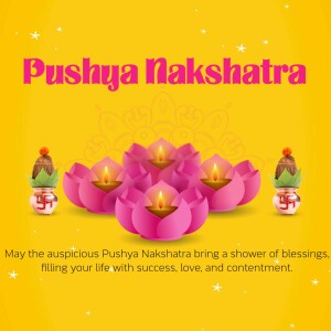 Pushya Nakshatra festival image with lit lamps and traditional decorations