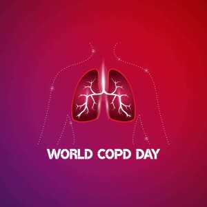 Illustration of lungs with the text 'World COPD Day'