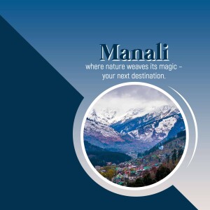 Scenic view of Manali with snow-capped mountains and a town nestled in the valley.