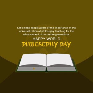 World Philosophy Day greeting with an open book