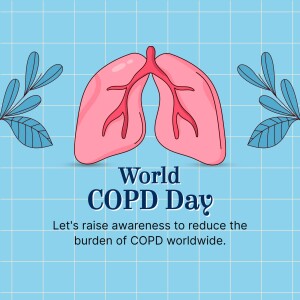 Illustration of lungs with text promoting World COPD Day