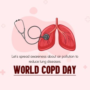 Illustration of lungs with a stethoscope for World COPD Day