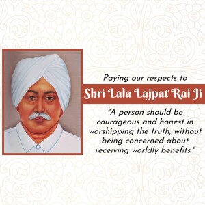 Portrait of Shri Lala Lajpat Rai Ji with a quote
