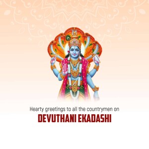 Image of Lord Vishnu with a Devuthani Ekadashi greeting