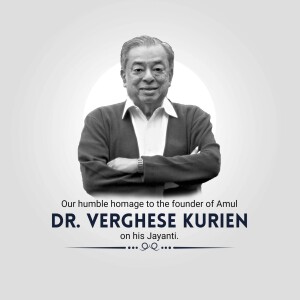 Portrait of Dr. Verghese Kurien, founder of Amul