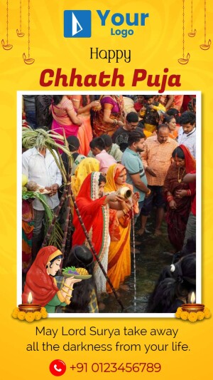 Chhath Puja celebration with devotees offering prayers to the Sun God