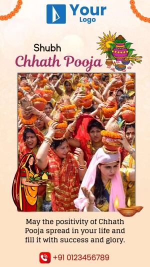 Chhath Pooja celebration with devotees offering prayers to the sun god.