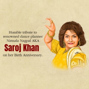 Portrait of Saroj Khan, renowned dance choreographer