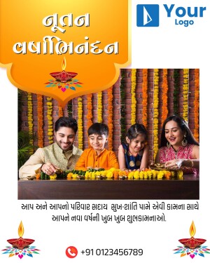 Diwali celebration with family and decorative lights