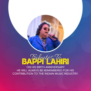 Image of Bappi Lahiri with tribute text