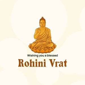 Illustration of Buddha with Rohini Vrat wishes