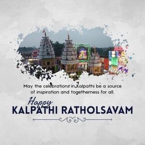 Image of the Kalpathi Ratholsavam festival with temple chariots and festive decorations.