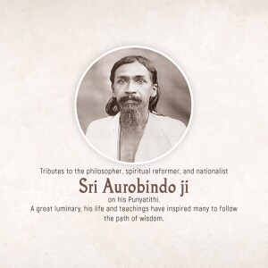 Portrait of Sri Aurobindo, a philosopher, spiritual reformer, and nationalist.