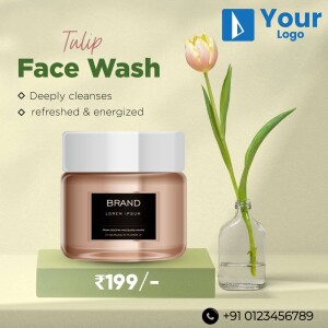 Image of Tulip Face Wash product with a tulip flower.