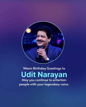 Happy Birthday Udit Narayan, Download Hd wishes images, status and poster 31 Happy Birthday Udit Narayan photo