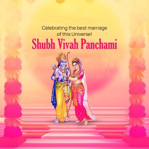 Shubh Vivah Panchami image featuring Lord Rama and Sita