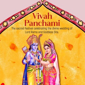 Image depicting Lord Rama and Goddess Sita on Vivah Panchami