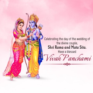 Illustration of Lord Rama and Mata Sita celebrating Vivah Panchami