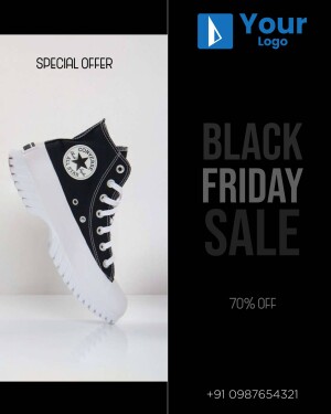 Black Friday sale advertisement featuring Converse sneakers