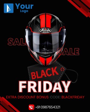 A stylish black and red motorcycle helmet on sale for Black Friday