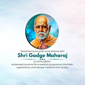 Portrait of Shri Gadge Maharaj, a social reformer