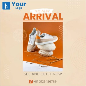 Image of new arrival sneakers in beige and orange tones