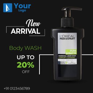 L'Oreal Men Expert Pure & Matte Charcoal Liquid Soap - New Arrival Promotion