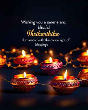 Thrikarthika festival with lit oil lamps
