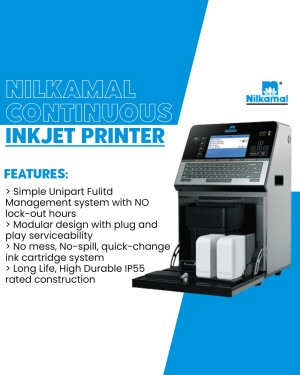 Nilkamal Continuous Inkjet Printer with features listed