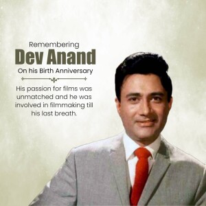 Portrait of Dev Anand, a legendary Indian actor, on his birth anniversary.