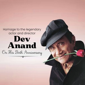 Portrait of Dev Anand with a rose