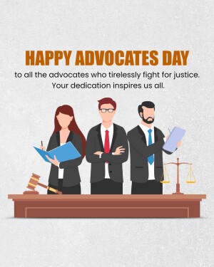 Illustration of lawyers celebrating Advocates Day with a message of appreciation.