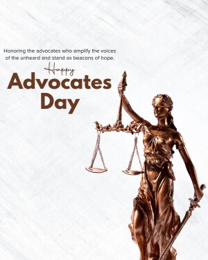 Statue of Lady Justice with scales, celebrating Advocates Day