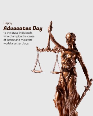 Statue of Lady Justice with scales, celebrating Advocates Day