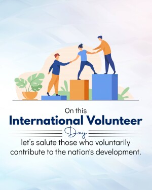 Illustration of people helping each other climb steps, celebrating International Volunteer Day.