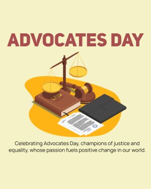 Illustration of scales of justice, law books, and a graduation cap for Advocates Day.