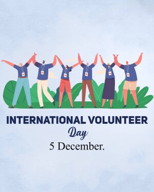Illustration of diverse people with arms raised celebrating International Volunteer Day