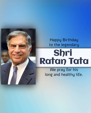 Portrait of Ratan Tata with birthday wishes