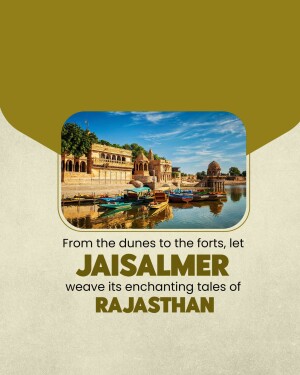Jaisalmer Fort and lake with boats, Rajasthan, India