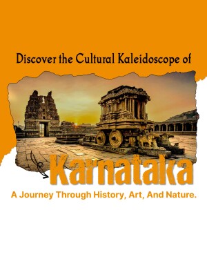 Image of Hampi ruins in Karnataka, India, promoting tourism.