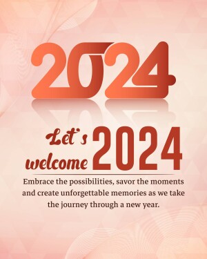New Year 2024 greeting with a festive design