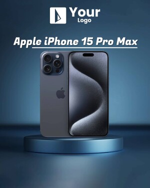 Apple iPhone 15 Pro Max displayed on a pedestal