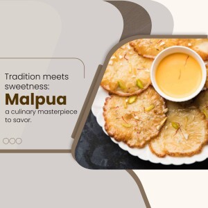 Close-up of Malpua with Rabri