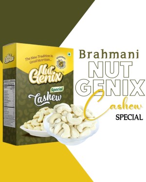 Brahmani Nut Genix Special Cashew packaging and product display