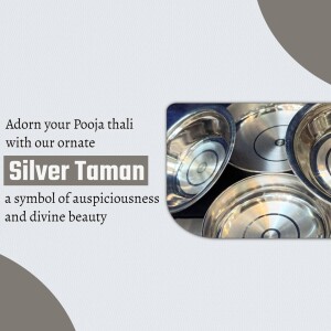 Close-up of silver tamans arranged on a surface with text overlay.