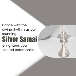 Silver Samai decorative piece with text overlay