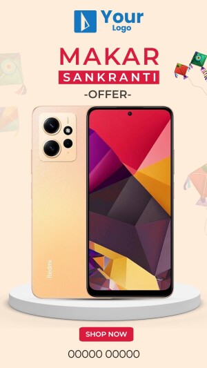 Smartphone with Makar Sankranti themed promotion