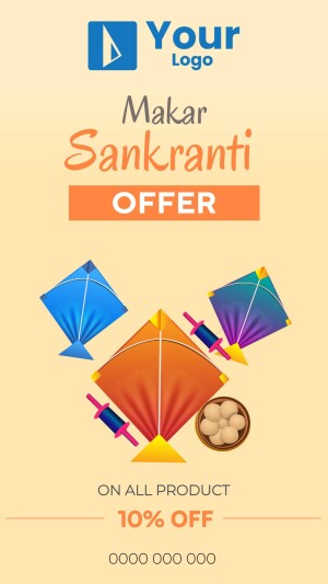 Makar Sankranti Offer with kites and festive decorations