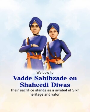 Illustration of the two younger sons of Guru Gobind Singh, the Sahibzade, in traditional attire.